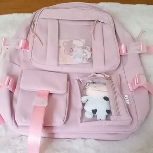 3 For $20 Summer Sale! NWT KKMI pink backpack with pins and key chain cow